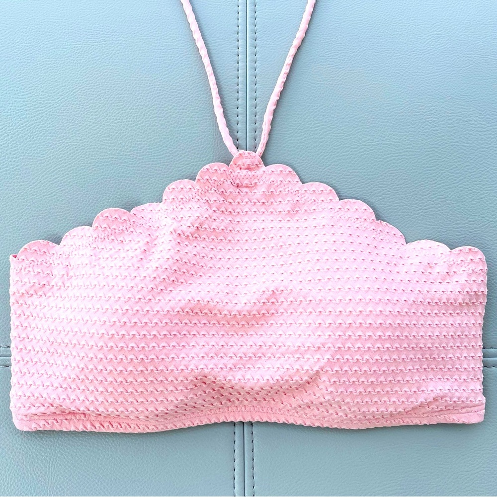 New! Kate Spade ♠️ Marina
Piccola ALOHA pink scalloped swim bikini top Size M